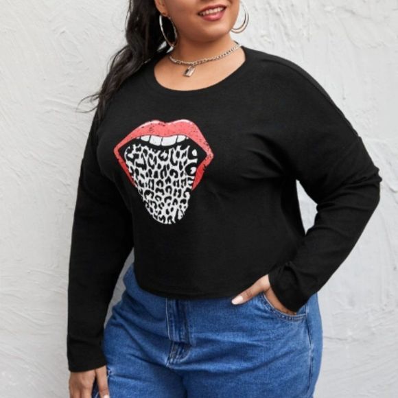 Leopard Print Long Sleeve Top 4XL - Picture 4 of 4